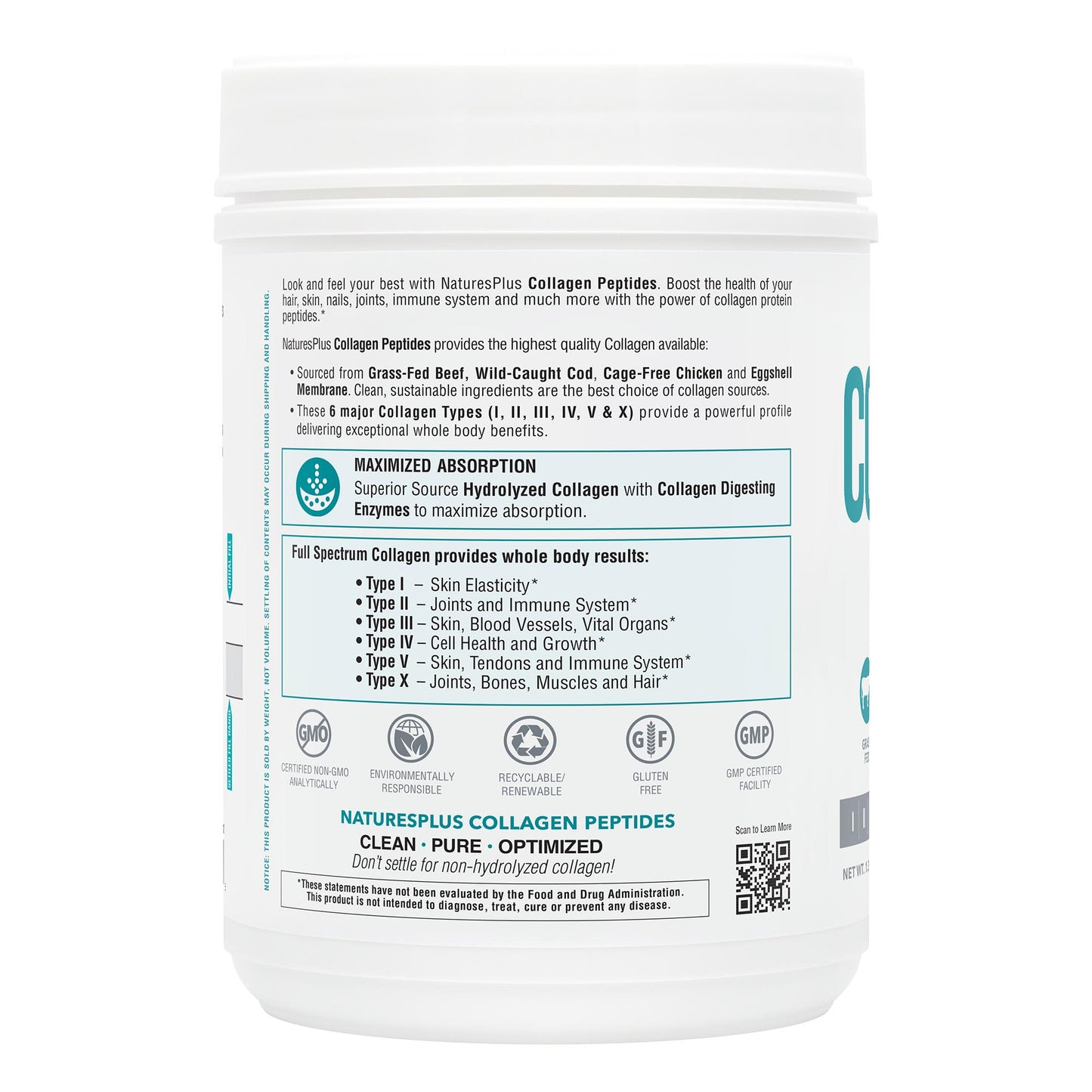 Collagen Peptides Unflavored 1.3lbs by NaturesPlus®