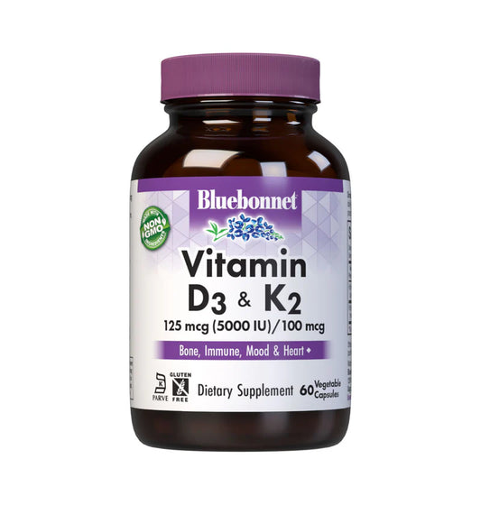 D3 + K2 5,000IU/100mcg 60ct by Bluebonnet