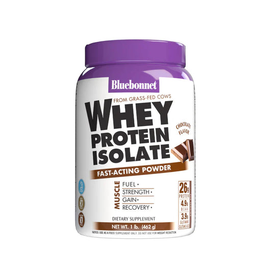 Whey Protein Isolate Chocolate 1lb by Bluebonnet