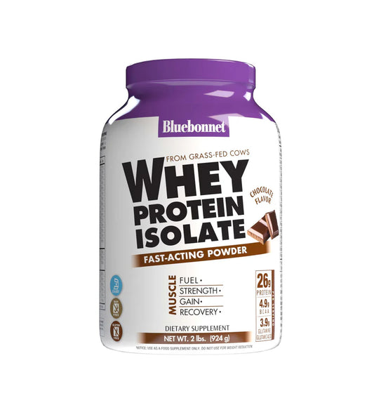 Whey Protein Isolate Chocolate 2lb by Bluebonnet