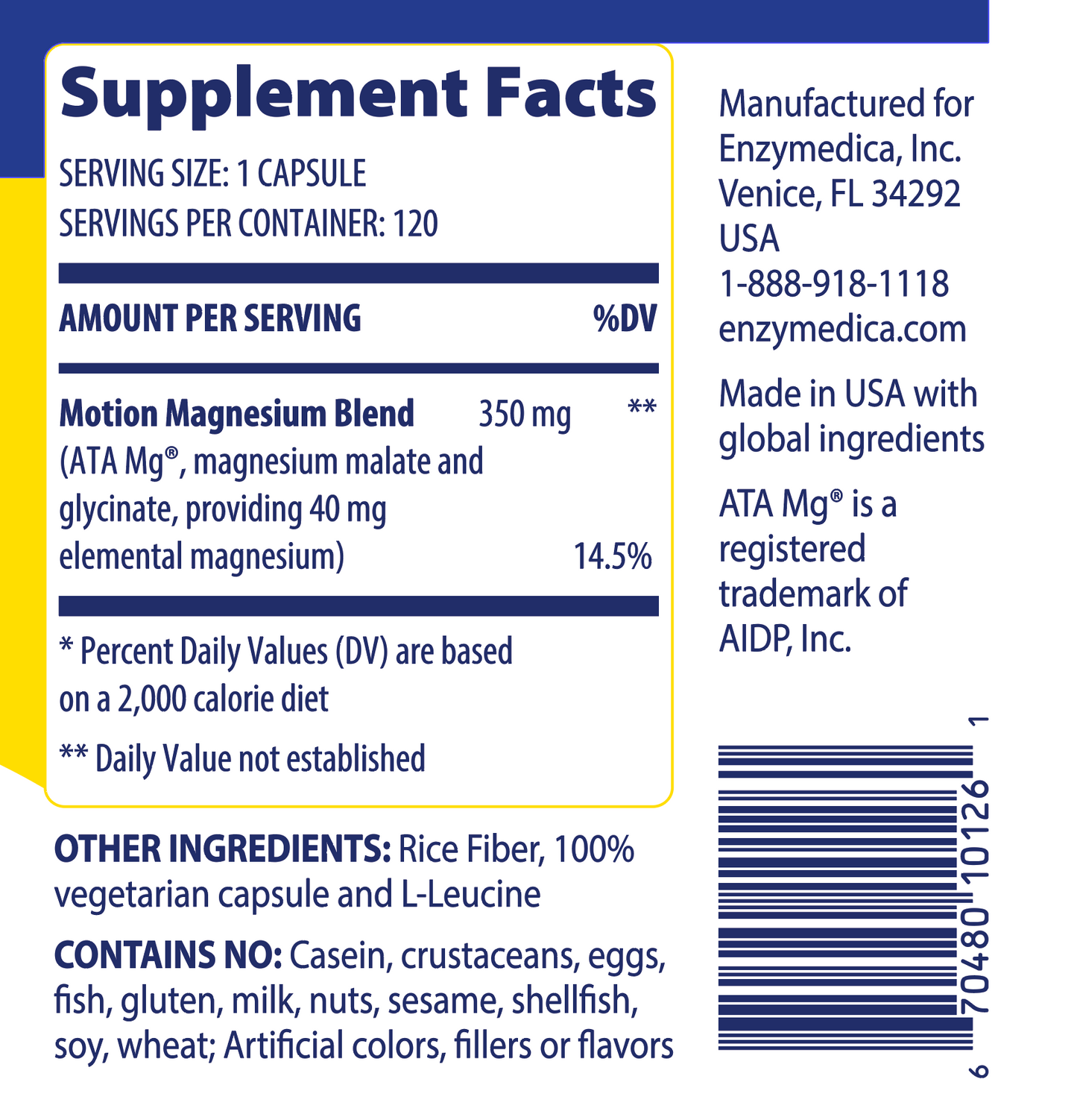 Magnesium Motion 120ct by Enzymedica®